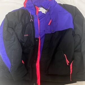 Columbia Black Jacket with Red Logo